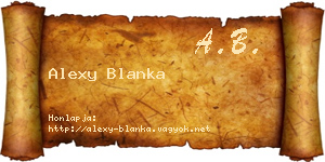 Alexy Blanka névjegykártya