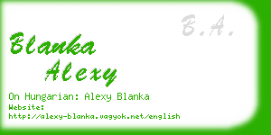 blanka alexy business card